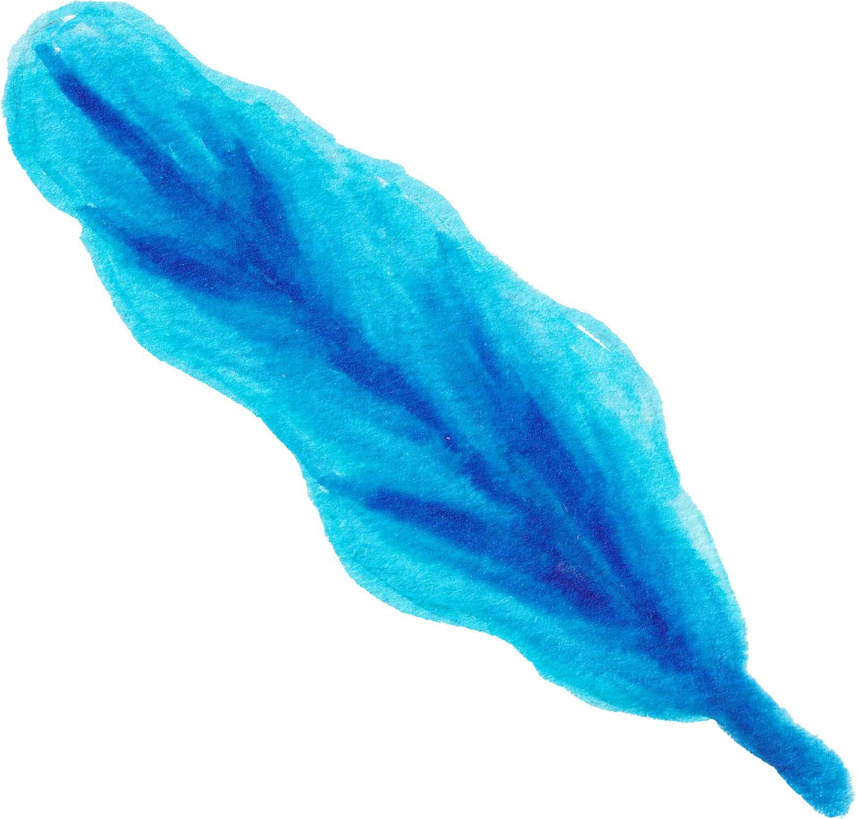 Blue Leaf Watercolor